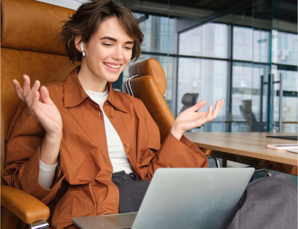 Woman having a virtual call