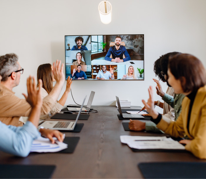 project team and client on conference call