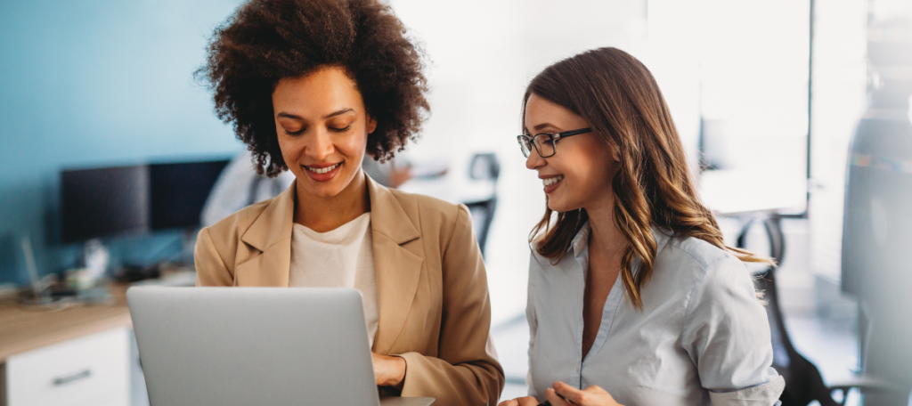 Professionals reviewing data to ensure maximum ROI on AI investment